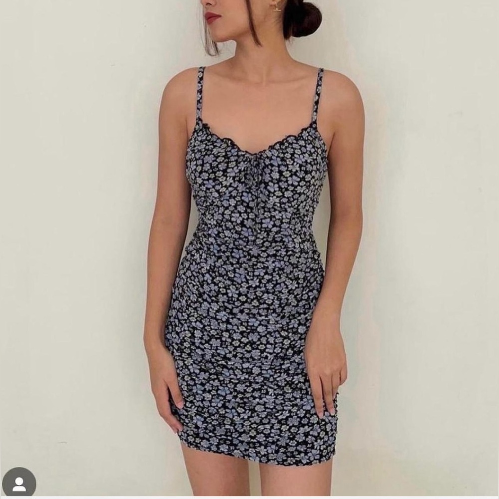 Floral Black and Blue Women's Dress